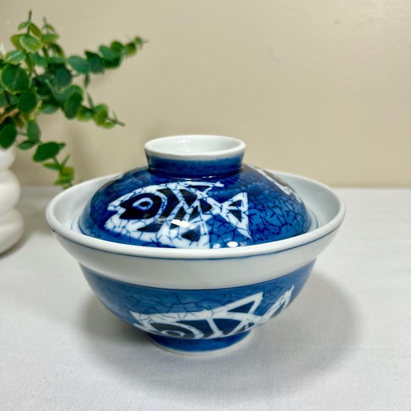 Other - Vintage Japanese Sakana Fish Porcelain Rice Bowl
